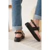 Siyah Hakiki Deri Sandalet TR31MY64A