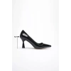Siyah Rugan Topuklu Kadın Stiletto TR20MS02E