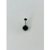 Siyah Taşlı Göbek Piercing