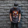Sylvester Graffiti Baskılı Unisex Siyah Oversize Tişört - 24/1 Penye