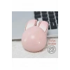 Tavşan Figürlü Kablosuz Mouse Pil Dahil Etiket Hediyeli Pembe