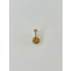Turuncu Taşlı Göbek Piercing