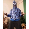 Unisex 2 İplik Bape Kapüşonu Fermuarlı Hırka - Mavi