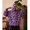 Unisex 2 İplik Bape Kapüşonu Fermuarlı Hırka - Mor