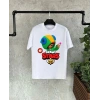 Unisex Baskılı Kısa Kol Çocuk T-Shirt - Beyaz