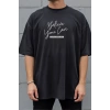 Unisex Oversize 24/1 Penye DTF Baskılı Tişört - DTF280