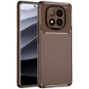 Xiaomi Redmi Note 14 Pro Plus Kılıf Auto Focus Karbon Kapak - Kahverengi