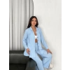 Yakalı Düğmeli Uzun Kollu Gömlek Pantolon ikili Takım - Bebek Mavisi