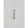 Yaprak Detaylı Sallantılı Göbek Piercing