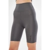 Yüksek Bel Biker Sporcu Şort - Füme