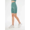 Yüksek Bel Biker Sporcu Şort - Mint Yeşili