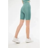 Yüksek Bel Biker Sporcu Şort - Mint Yeşili