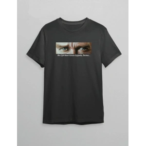 10 Kasım Atatürkü Anma Günü Baskılı Oversize Bisiklet Yaka T-shirt - Siyah