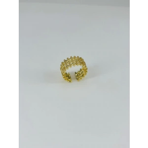 14 K Gold Kaplama Zirkon Taşlı Sepet Model Yüzük