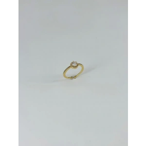 14 K Gold Kaplama Zirkon Taşlı Yüzük
