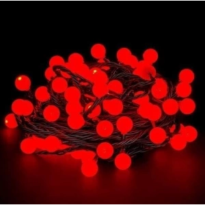 5m 28 Led Kırmızı Işık Siyah Kablo Fişli Eklemeli Mz-18-18