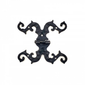 Antika Tarz Dekoratif Pirinç Süslü Menteşe - 100x90 Mm, Oksit