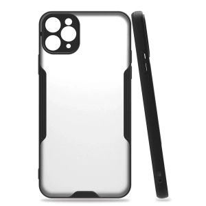Apple İphone 11 Pro Max Kılıf Platin Silikon - Siyah