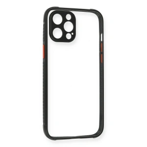 Apple İphone 12 Pro Kılıf Miami Şeffaf Silikon - Siyah