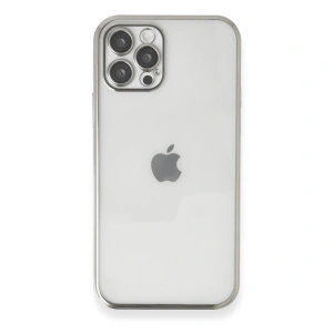 Apple İphone 12 Pro Kılıf Razer Lensli Silikon - Gümüş