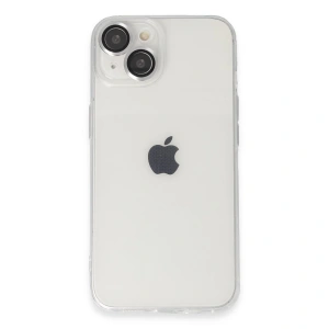 Apple İphone 14 Kılıf Luko Lens Silikon - Gümüş