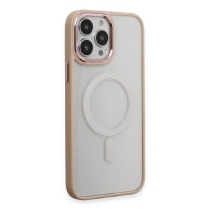 Apple İphone 15 Pro Kılıf Room Magneticsafe Silikon - Pudra