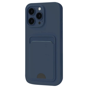 Apple İphone 16 Pro Kılıf Kelvin Kartvizitli Silikon - Lacivert