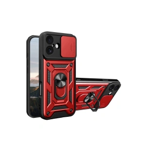 Apple İphone 17 Pars Lens Yüzüklü Silikon - Kırmızı