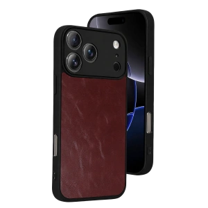 Apple İphone 17 Pro Max Aras Deri Kapak - Bordo