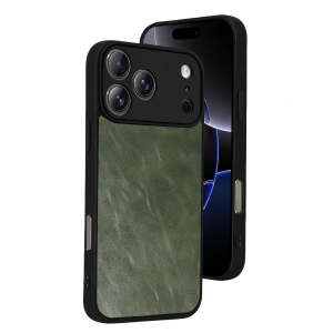 Apple İphone 17 Pro Max Aras Deri Kapak - Yeşil