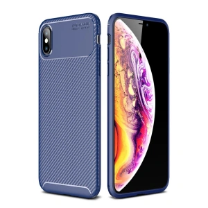 Apple İphone Xs Max Kılıf Auto Focus Karbon Kapak - Lacivert