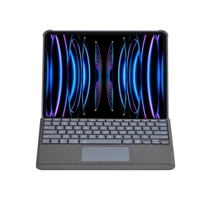Apple T5509d İpad Pro 12.9 (2022) Kılıf Palermo Ledli Klavyeli Standlı Tablet Kılıfı - Siyah