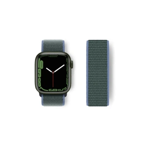 Apple Watch 38mm Hasırlı Cırtcırtlı Kordon (saat Değildir) - Mavi-yeşil