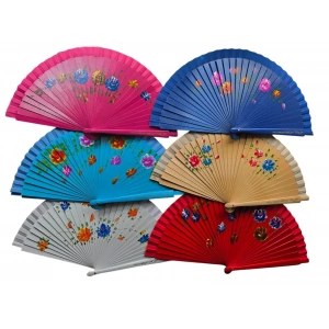 Bambu Çift Taraflı Yelpaze Karışık Renkler 12li Paket