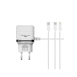 C33 Hızlı Şarj Cihazı 3in1 (dahili Micro Usb Kablolu)