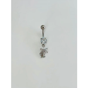 Çiçek Detaylı Göbek Piercing