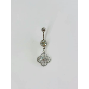 Çiçek Detaylı Göbek Piercing