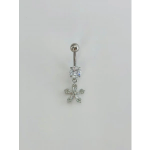 Çiçek Detaylı Göbek Piercing