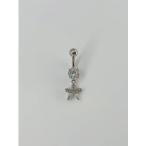 Çiçek Detaylı Göbek Piercing