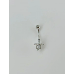 Çiçek Detaylı Göbek Piercing