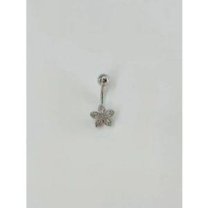 Çiçek Detaylı Göbek Piercing