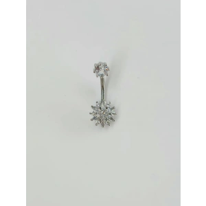 Çiçek Detaylı Göbek Piercing