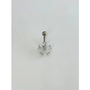 Çiçek Detaylı Göbek Piercing