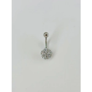 Çiçek Detaylı Göbek Piercing