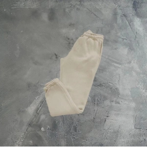 Erkek 3 İplik paça lastikli Düz Eşofman - Bej