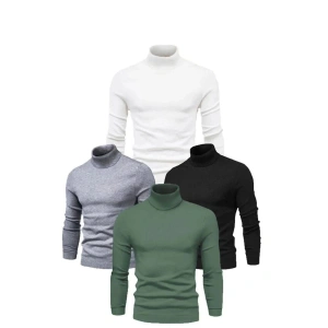 ERKEK 4 Adet Kaşkorse Boğazlı Full Likralı Fitilli Slimfir Body