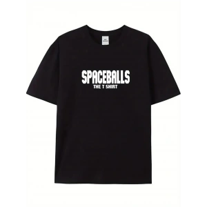 Erkek Baskılı T-Shirt Kısa Kol Bisiklet Yaka Regular Fit Rahat Kalıp Tişört - Siyah