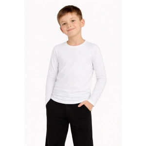 Erkek Çocuk Basic Uzun Kollu Tişört Okul Günlük Rahat T-Shirt - Beyaz