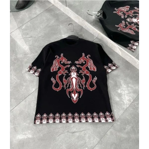 Erkek  Kısa kol  Bisiklet Yaka Baskılı Oversize T-Shirt - Siyah