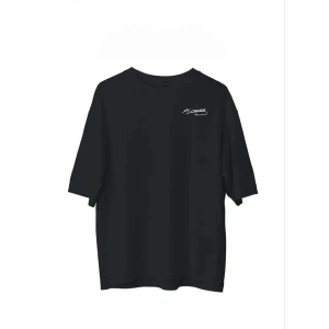 Erkek Kısa Kol Tişört Bisiklet Yaka ATATÜRK Baskılı T-Shirt - Siyah